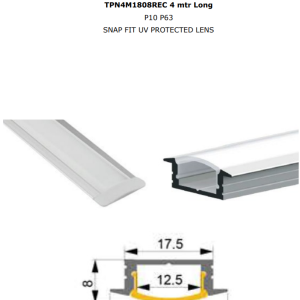 4m 17 x 8mm Recess Mount Aluminium Profile Channel Extrusion (PICKUP ONLY)